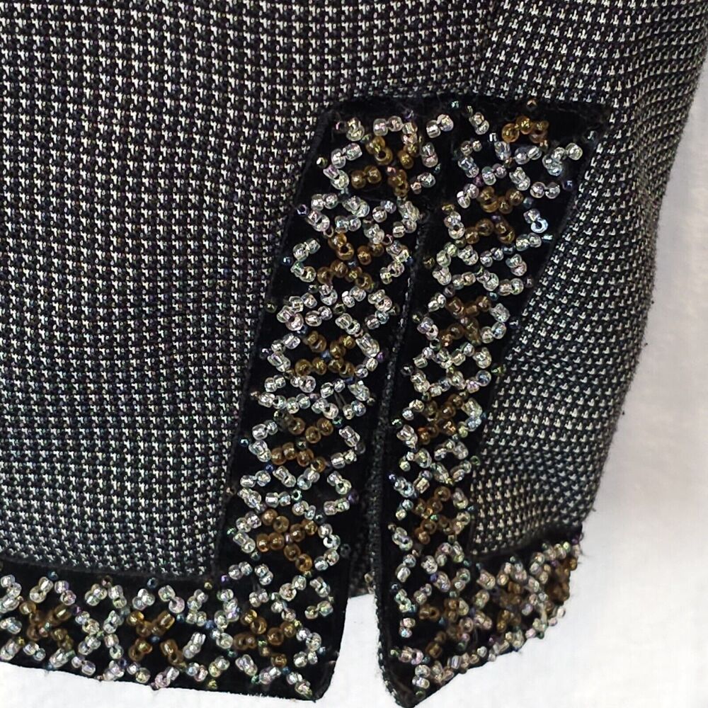 Women's Blazer Size 16 Bead Trim Jazzy Different Unique Office Career Church - Picture 3 of 9